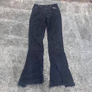 Vintage Black Flared Jeans Size 34W Men’s Y2K Streetwear Denim Pants